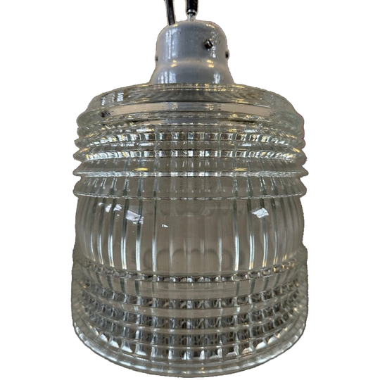 Vintage Industriële Hanglamp – Europhane (helder Glas) 1