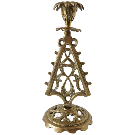 Art Nouveau Antieke Messing Kandelaar 1