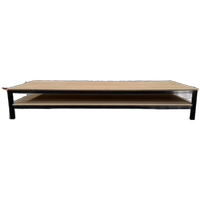 Salontafel Met Licht Eiken Met Zwart Metalen Frame (zware Uitvoering.