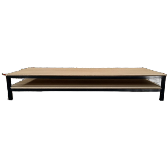 Salontafel Met Licht Eiken Met Zwart Metalen Frame (zware Uitvoering. 1