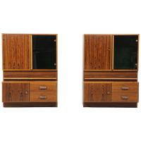 Set Van Twee Vintage Palissander Wandkasten, Zweden 1970 (22514)
