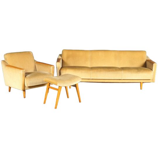 Vintage Sofa/slaapbank Met Fauteuil – Jaren 60 1