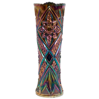 Cilindrische Antieke Gefacerteerde Vaas - Carnival Glass Circa 1910