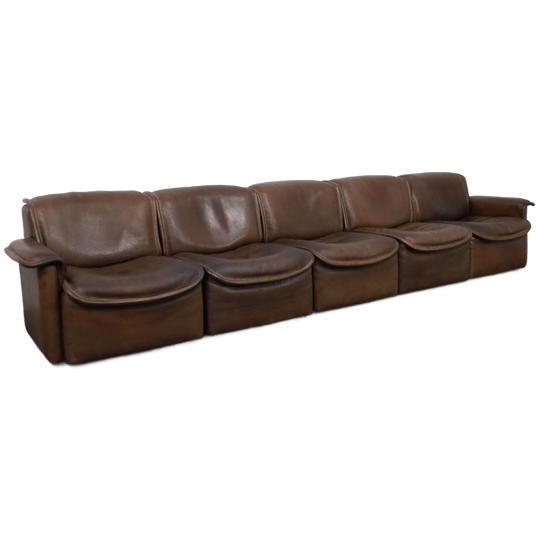 Iconic Ds-12 Modular Leather Sofa By De Sede, Switzerland, 1970s 1