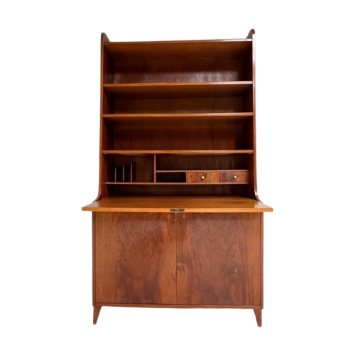 Mahoniehouten Boekenkast/ Secretaire Uit Denemarken, 1960’S