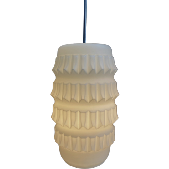 White Glass Brutalis Pendant Lamp 1960s 1