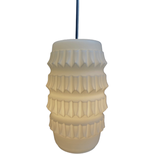 White Glass Brutalis Pendant Lamp 1960S