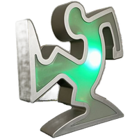 Keith Haring La Linea Lamp Osvaldo Cavandoli Zilver (nieuw In Originele Verpakking)