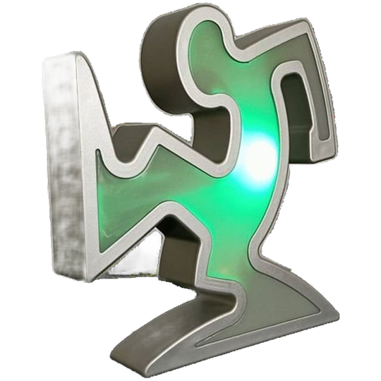 Keith Haring La Linea Lamp Osvaldo Cavandoli Zilver (nieuw In Originele Verpakking) 1