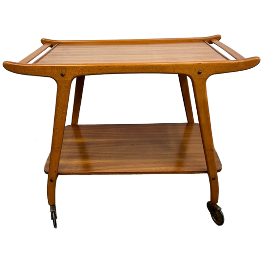 Vintage Midcentury Trolley / Serveerwagen. Scandinavië, 1960's 1