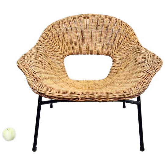 Vintage Dirk V Sliedregt Stoel Jonkers Rotan Mid Century '60 1