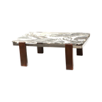 Grote Vintage Brutalist Marmeren Salontafel Gemaakt In De Jaren ’70 thumbnail 1