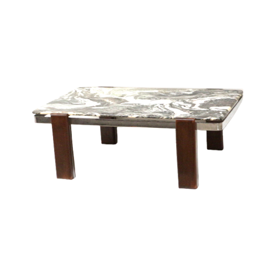 Grote Vintage Brutalist Marmeren Salontafel Gemaakt In De Jaren ’70 1