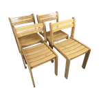 4x 1980’s Beukenhouten Stoelen thumbnail 1