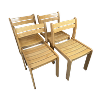 4X 1980’S Beukenhouten Stoelen