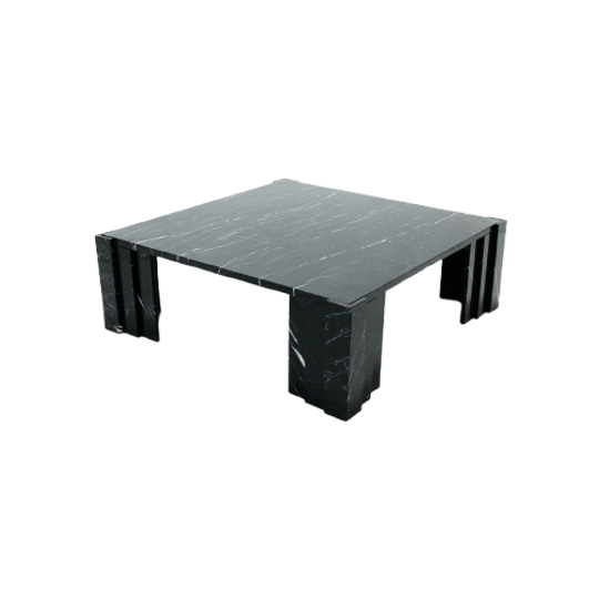 Large Italian Modern Black Marble Coffee Table 1970s 1