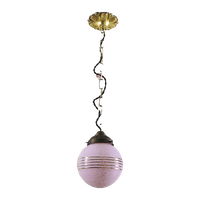 Antieke Roze Art-deco Hanglamp