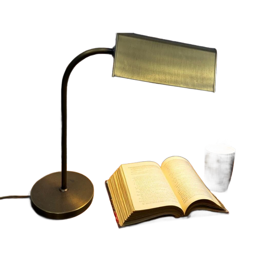 Vintage 'gouden' Tafellamp / Desk Lamp/ Bankierslamp 1