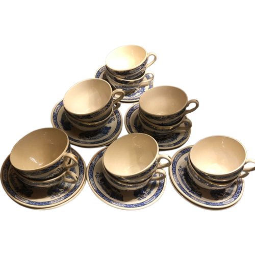 Koffieservies Voor 12 - Boch Yeddo 1905-1910 - Old Blue