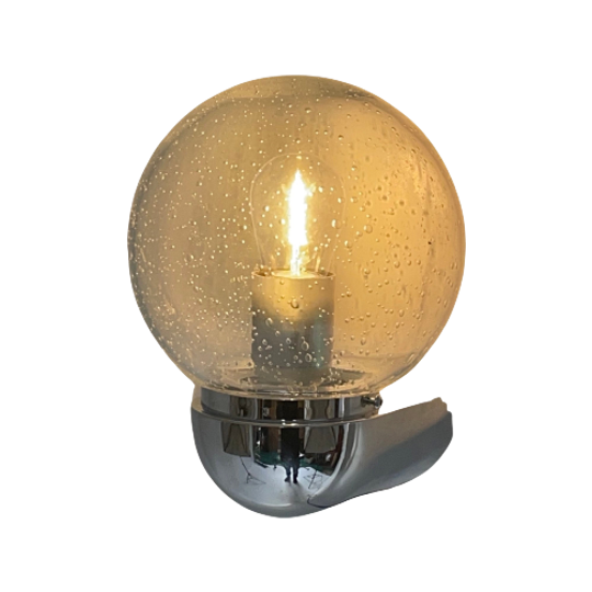 Glashutte Limburg - Chromed Wall Sconce With Glass Top - In Great Condition 1