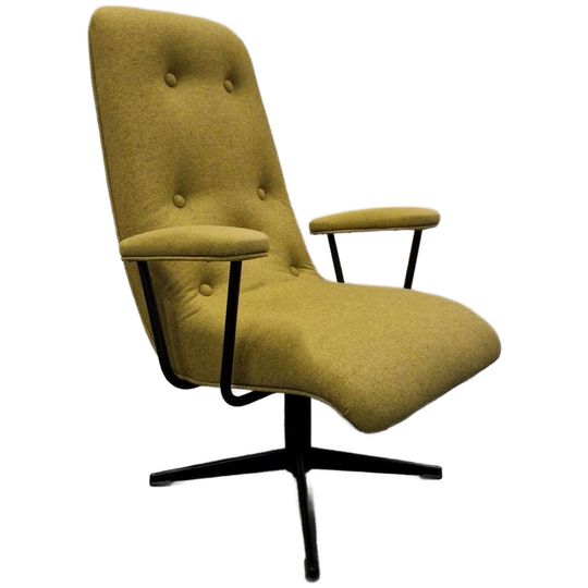 Vintage Draaifauteuil Goldsiegel Groene Retro Fauteuil 1