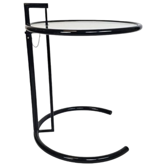Design Side Table - Eileen Gray Stijl - Metaal - Glas - 80s 1