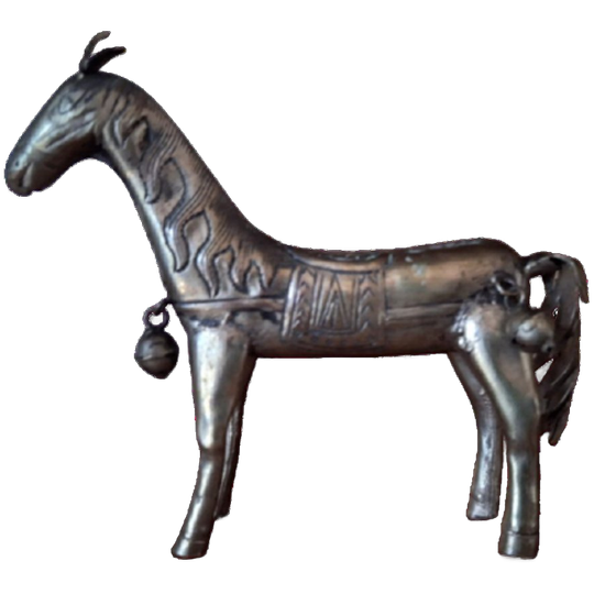 Tibetaans Verzilverd Beeldje Van Paard 1