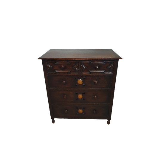 Particularly Cool English Chest Of Drawers / Chest Of Drawers. Dated (charles 2 Era). Made Of Sol 1