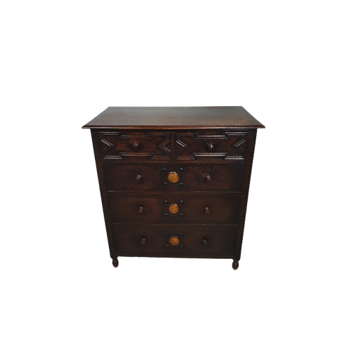 Particularly Cool English Chest Of Drawers / Chest Of Drawers. Dated (Charles 2 Era). Made Of Sol