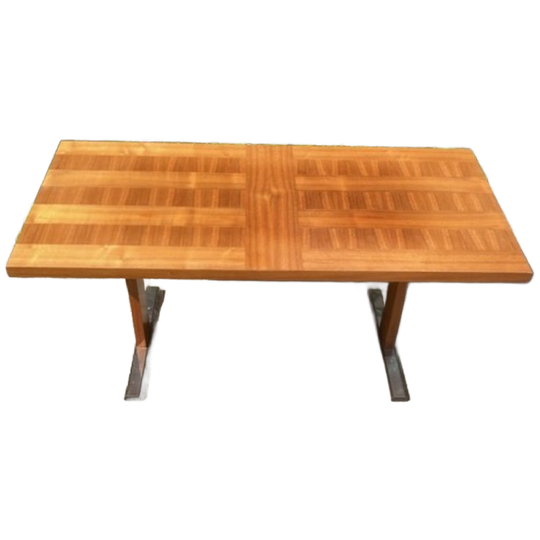 Vintage Notenhouten Fineer Salontafel 1