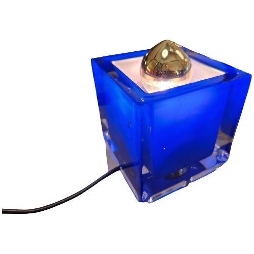 Nachtmann Leuchten Glass Cube Lamp, Blue
