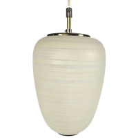 Stilnovo Stijl - Attr. Bruno Chiarini - Pendant - Messing - Opaalglas - Italie - 60'S