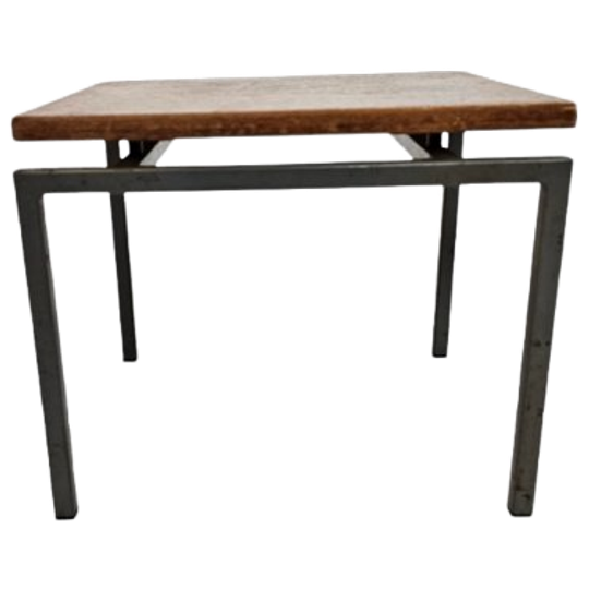Side Table - Cees Braakman Stijl - Fineer - Metaal - Holland - 60s 1