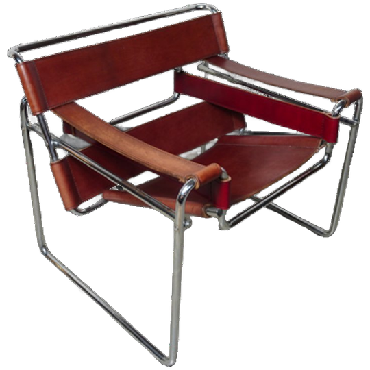 Wassily Armchair In Chrome Steel And Red Leather By Marcel Breuer, Italy 1980 1