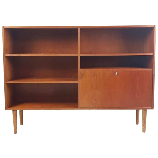 Vintage Deense Boekenkast | Klepkast | Wand Kas 1
