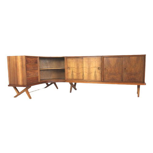 Vintage Walnoten Dressoir Van Rudolf B. Glatzel Door Fristho Franeker Uit 1955