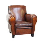 Luxe, Strak Afgewerkte, Grote Design Fauteuil Van Schapenleer Met Een Uitmuntend Zitcomfort thumbnail 1