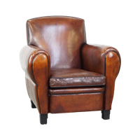 Luxe, Strak Afgewerkte, Grote Design Fauteuil Van Schapenleer Met Een Uitmuntend Zitcomfort
