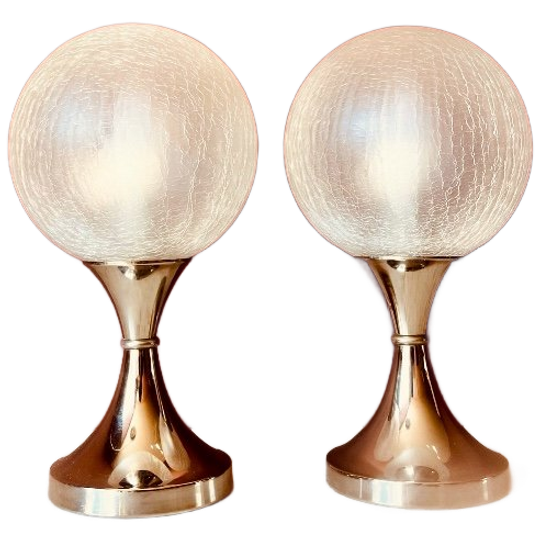 Set Mid Century Bolvormige Nachtlampjes 1