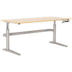 Solidesk Slingerbureau, Ahorn Blad, 180 X 80 Cm. Aluminium Handslinger Hoogte Verstelbaar Onderst thumbnail 1