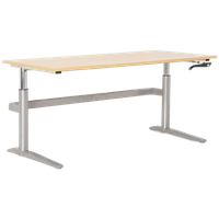 Solidesk Slingerbureau, Ahorn Blad, 180 X 80 Cm. Aluminium Handslinger Hoogte Verstelbaar Onderst
