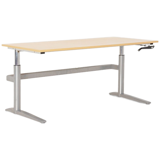 Solidesk Slingerbureau, Ahorn Blad, 180 X 80 Cm. Aluminium Handslinger Hoogte Verstelbaar Onderst 1