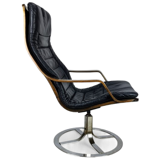 Scandinavische Design Draai Fauteuil 1970s 1