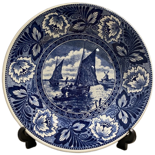 Wandbord Delfts Blauw Met Zeilboten 1
