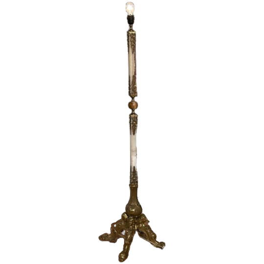 Fifties Italiaanse Lampadaire Onyx Marmer, Hollywood Regency 1