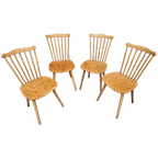 Set Van 4 Houten Stoelen Van Baumann, 1960 thumbnail 1