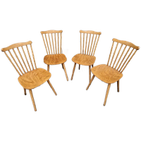 Set Van 4 Houten Stoelen Van Baumann, 1960