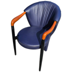 6 X Costantini Arm Chair /dark Blue Leather thumbnail 1