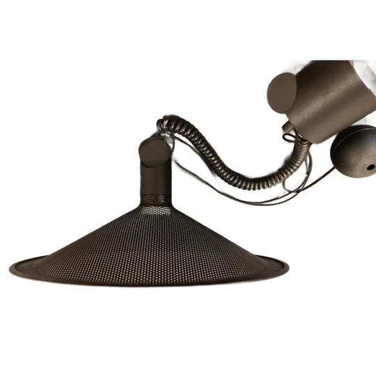 Vintage Postmodern Geperforeerde Metalen Hanglamp, Zwaart 1