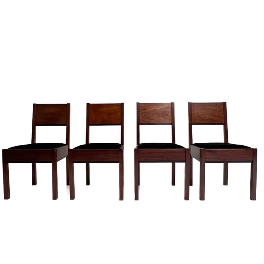 Haagse School Set Eetkamerstoelen Van Muntendam, 1920's 1